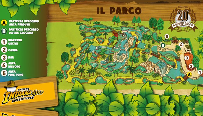 Indiana Golf Riccione: La mappa del parco da minigolf